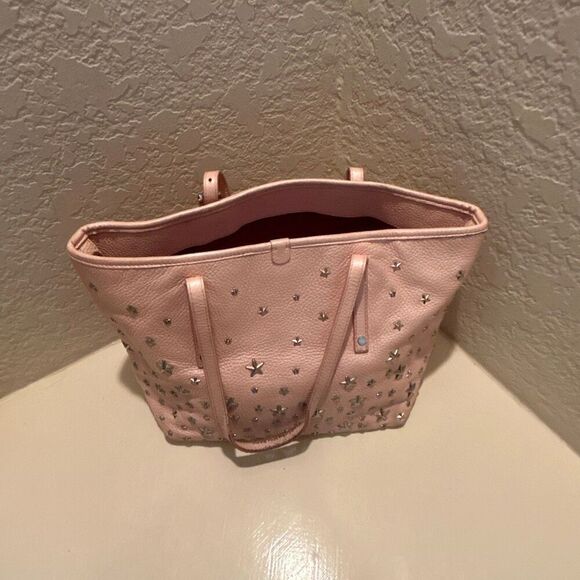 Jimmy Choo Sasha Star Studded Tote Bag Light Pink Silver Grunge Punk Whimsigoth - Picture 3 of 16